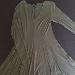 Olive green long sleeve skater dress